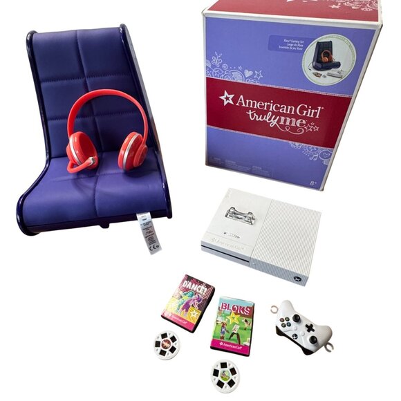 American Girl Other - AMERICAN GIRL Xbox Gaming Set Retired Working Truly Me Chair Headphones Console